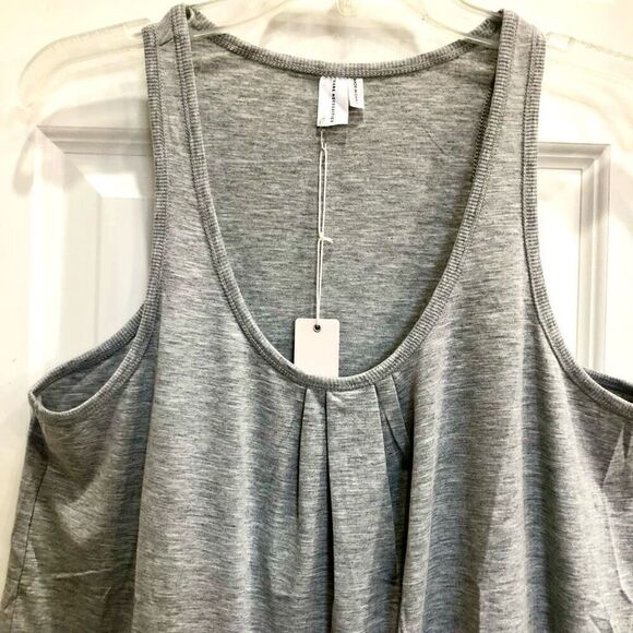 BARE NECESSITIES - NWT - L Sz L - Rouched Neck Jersey Tank Top in Heather Grey - Picture 4 of 7
